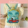 Cartoon Snoopy Pu Material Backpack With Zipper Closure For Casual Travel And Kids
