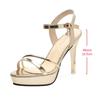 Gold Silver Women's Sandals Super High Heels Sexy Open Toe Platform Sandal Summer Gladiator Party Dress Wedding Shoes Woman 2024