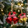 Plastic Christmas Bell Hanging Ornament DIY Xmas Bow Bell Hanging Decor  Window Decoration