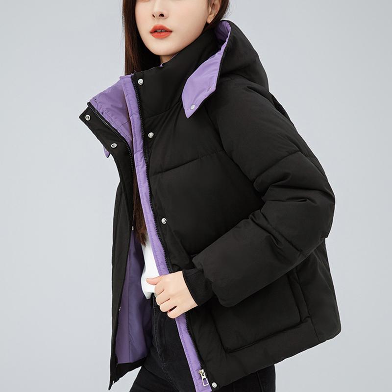 Женская стеганая куртка Зимняя с капюшоном Хлеб Свободная Короткая Модная