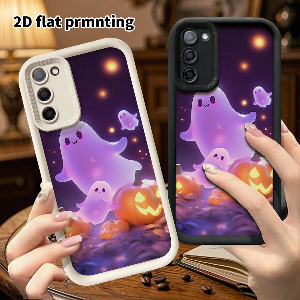 Phone Case: 2D Flat Samsung Galaxy A34 A35 M05 M06 S20 S22 S21 FE Plus 5G Gradient Protective Case, Ghost Pumpkin, Christmas and Halloween Gift