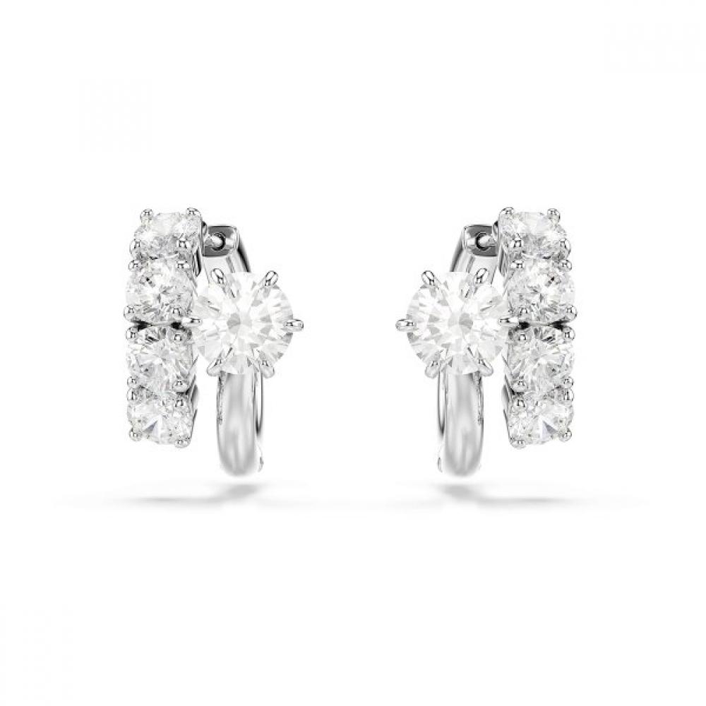Swarovski Rhodium Hoop Earrings 5753572