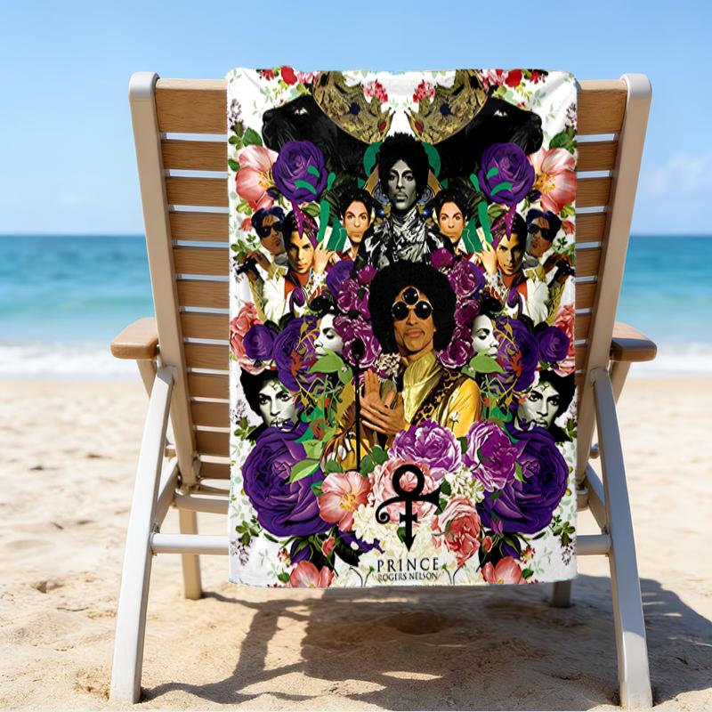 proof beach towel with a Purple Rain4 pattern - soft,absorbent,quick-drying,machine washable - perfect for swimming,camping,bathing