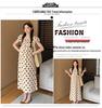 2024 Chic French Maternity Polka Dot Midi Dress with Puff Sleeves