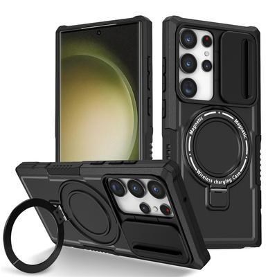 Новая модель Подходит для Samsung S25 Ultra Fulcrum Магнитное выдвижное окно Чехол для мобильного телефона Note20U Противоударный чехол-подставка