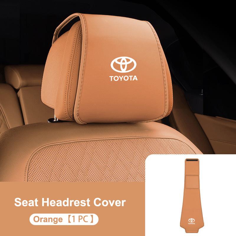 Leather Car Seat Headrest Protect Cover For Toyota Corolla Supra 86 Yaris Prius Camry Tacoma Venza Tundra Rav4 Auris Accessories
