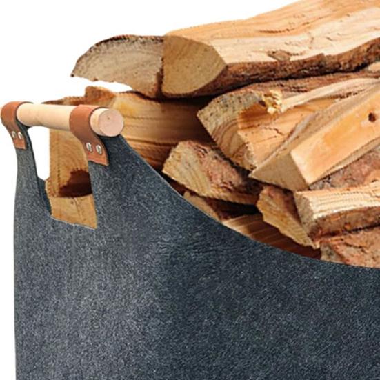 Сумка для дров с деревянными ручками, большой вместимости, водостойкая, складная конструкция, держатель для дров, переносная сумка-тоут для переноски поленьев