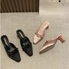 Новые дизайнерские весенние туфли-лодочки на высоком каблуке, женские мюли, тапочки, неглубокие слипоны, женские повседневные уличные сандалии