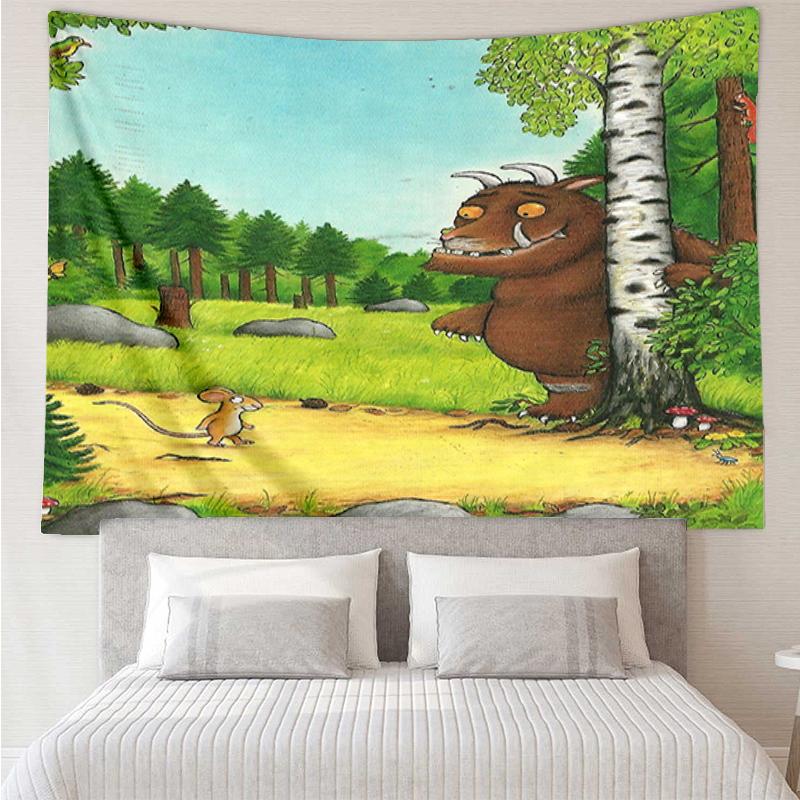 The Gruffalo Print Tapestry, Backdrop, Easy Setup, Ideal for Bedroom, Office & Living Room, with Aesthetic Wall Hanging Decor.