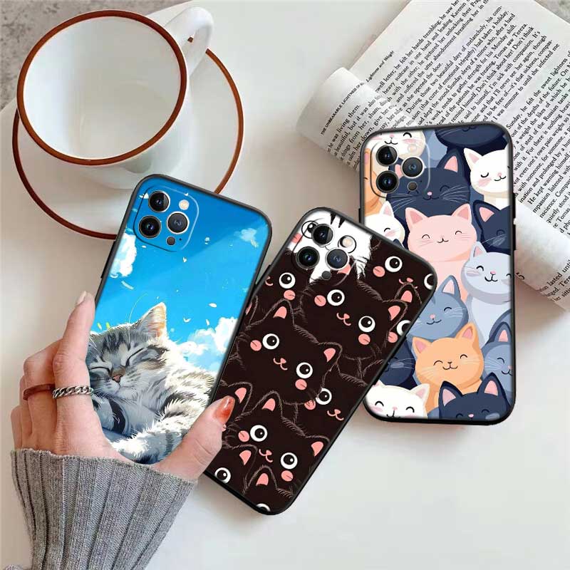 UP20 Cat Kitten Meow Shell Phone Case for Samsung Galaxy Note 10 20 S23 S24 S25 Ultra FE Plus Edge Lite A02S A35 A07 A17