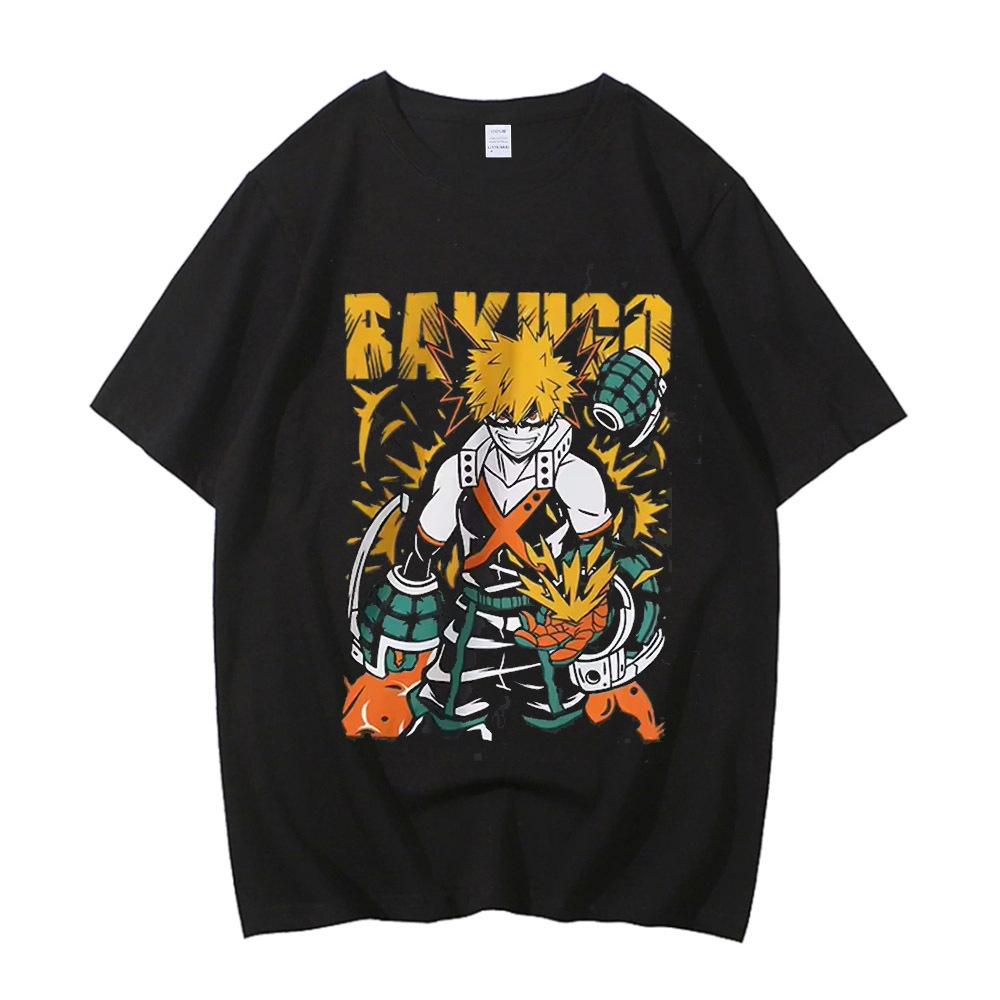 Bakugo cotton t-shirt teen Digital Graphic Y2k Comfortable shirt University Trendy kawaii women korean clothes Comfortable4