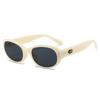 TR New polarized white cat-eye sunglasses for women, oval shape, UV protection, trendy glasses that make the face look smaller