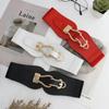 Women Simple Fashion Wide Belt Elastic Vintage Buckle Leather Waist Seal Dress Waistband Accessories Clothes Decoration Gifts