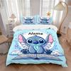 Custom Textile Lilo & Stitch Love Bedding 3 Piece Set HD Print Duvet Cover Pillowcases for Teens Adult Bedroom Decoration