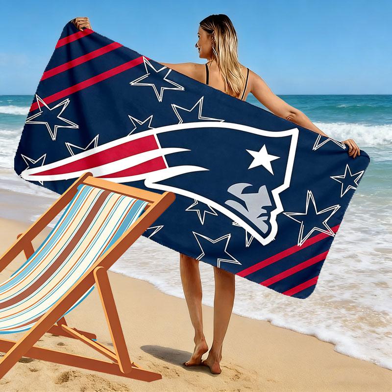 Пляжное полотенце с принтом New England Patriots, большое, мягкое, быстросохнущее, для пляжа, кемпинга, плавания