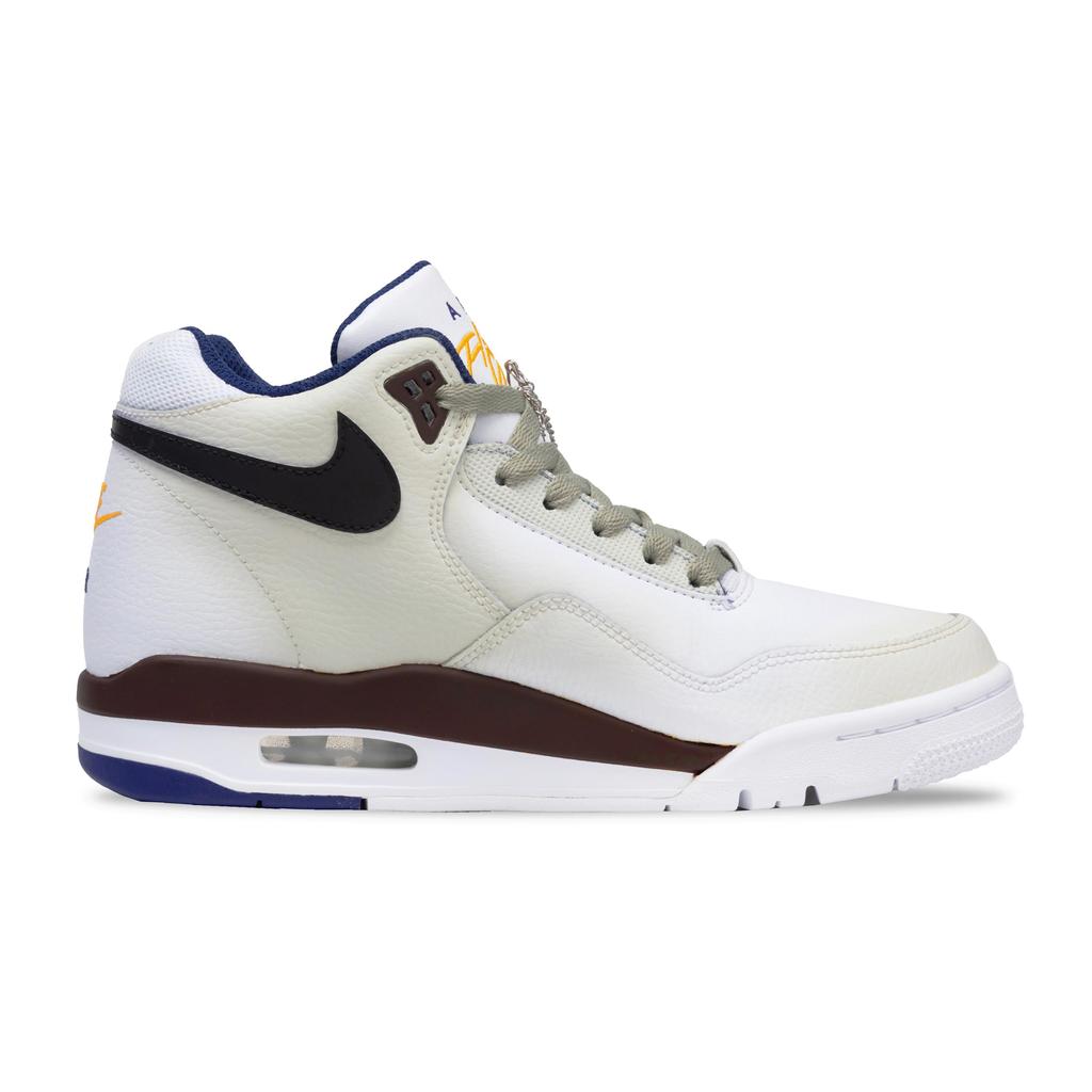 Nike Flight Legacy Forbidden Ground Anti Slip Wear Resistant Mid Top Vintage Basketball Shoes Men's White Brown BQ4212-102(Team864-)