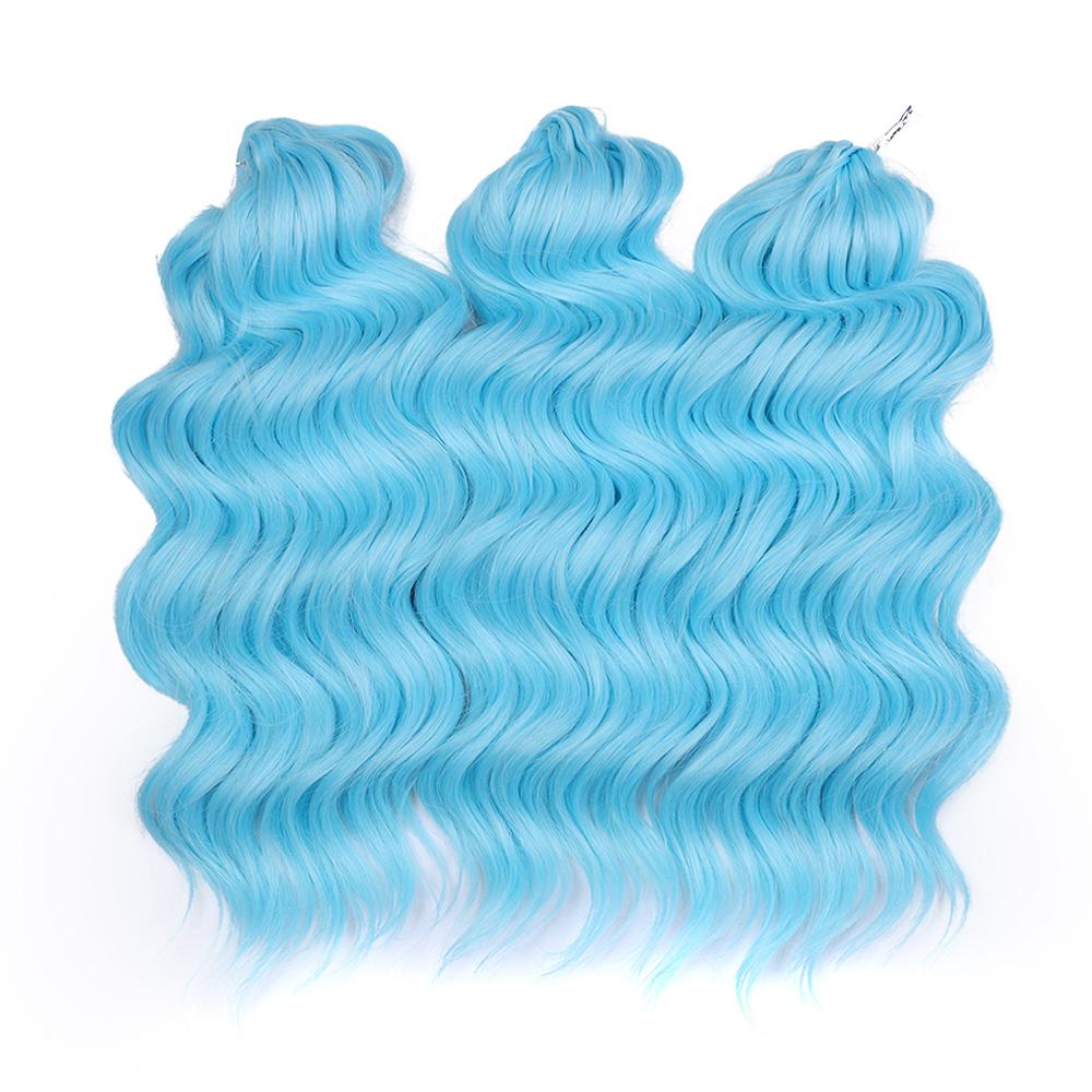 Synthetic Twist Crochet Curly Hair 16 Inch Deep Wave Braid Hair Ombre Pink Blonde Brown Water Wave Braiding Hair Extensions