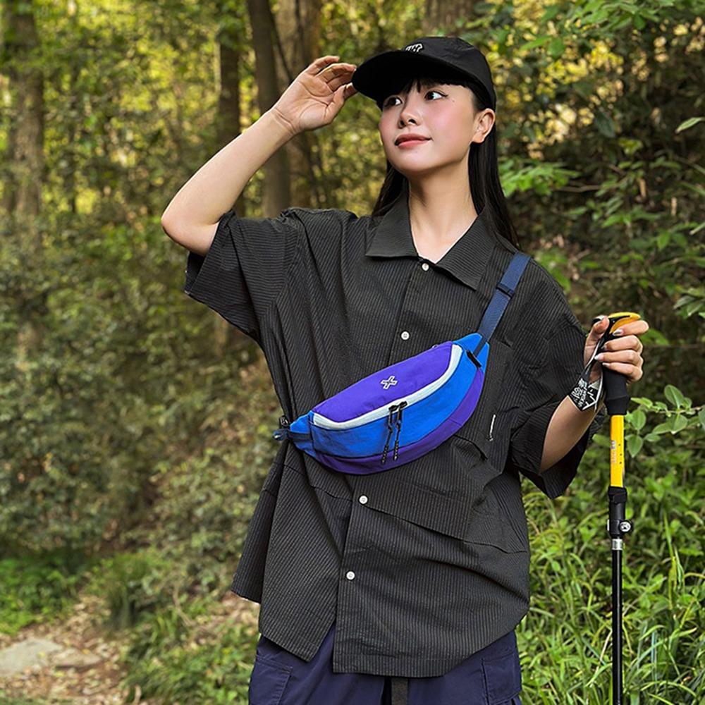 Цветовой контраст Кроссбоди сумка-пельмень Большая вместимость Мужская поясная сумка Спортивная нагрудная сумка Мальчики