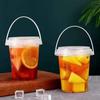 10pcs 500/750/1000ml Ice Cube Bucket with Lid Food Storage Jar Milk Tea Bucket  Milk Tea Shop