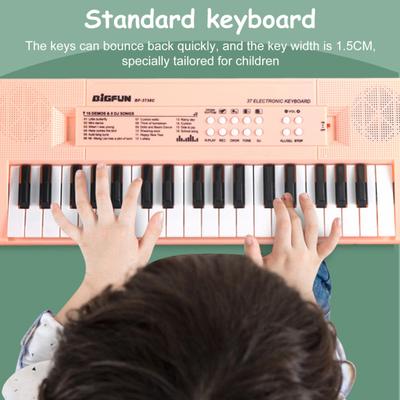Yousheng Kids электронная пианино клавиатура игрушка с микрофоном 37 клавиш многофункциональный музыкальный инструмент игрушка для малышей мальчиков девочек USB батарея мини игрушка