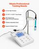 Benchtop pH Meter, 0-14 pH Range, Laboratory Tester Kit with Large Backlit Display, Calibration Solutions, Power Adapter, Stores Up to 50 Readings,