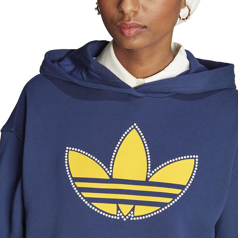 Adidas Originals Trefoil Sweatshirts Women's Dark Blue Hooded Moderate Regular IL2422