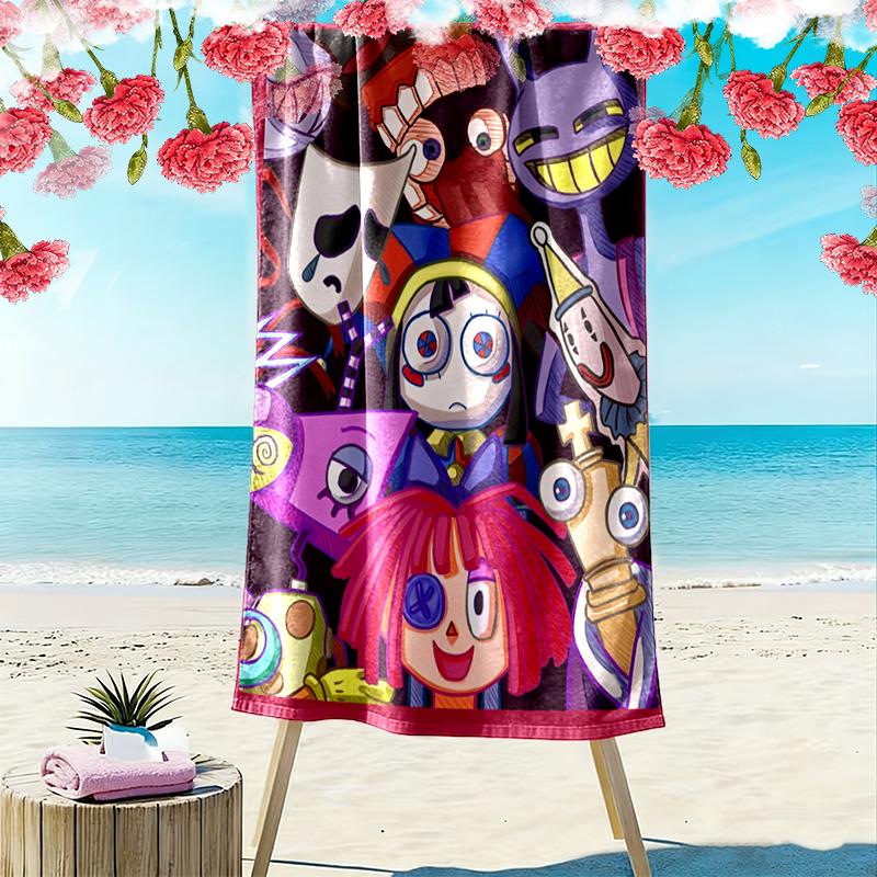 The Amazing Digital Circus Beach Towel Suitable for Travel, Outdoor Activities, Swimming Pools, Yoga, Surfing, Camping, Hiking, Gym