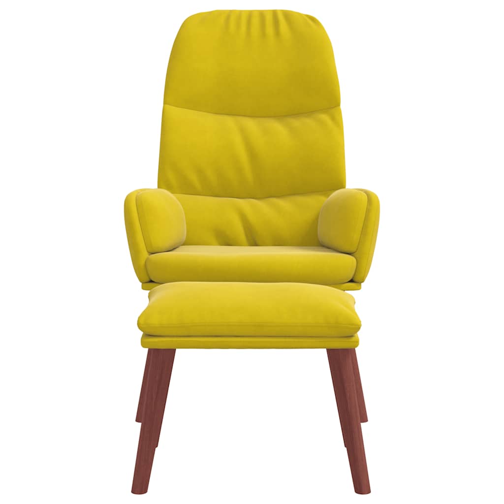 Recliner Chair with Ottoman Yellow Velvet