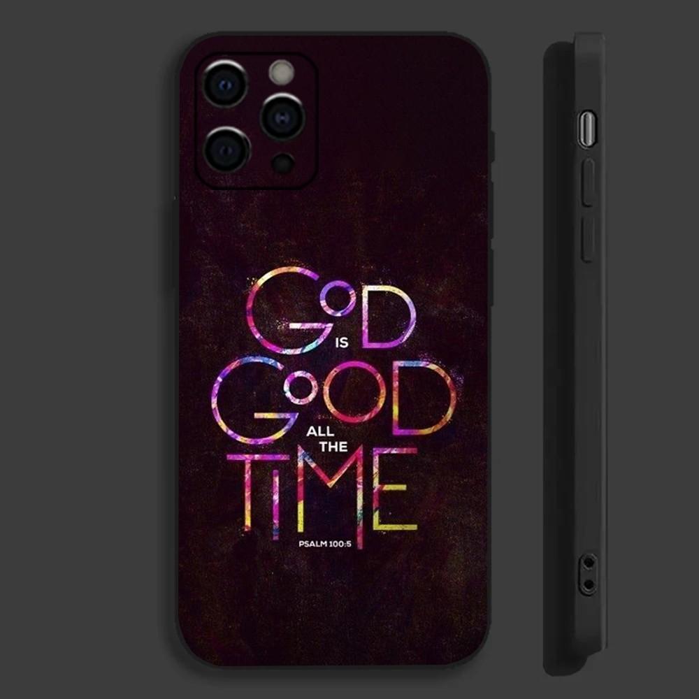 Стих из Христианской Библии Чехол для телефона Иисус Для Apple iPhone 15,14,13,12,11,Pro,X,XS,Max,XR,Plus,Mini Мягкий Черный Чехол