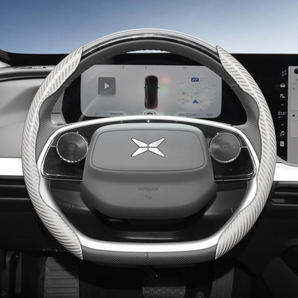 zkfan8 Suitable for Xpeng Carbon Fiber Texture Steering Wheel Cover with Segmented Quick-Release Design, Durable, for Models Such as G6 G9 P7 P7+