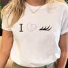 Tee Top Summer Crown Eye Lashes Eyelashes Trend Unisex Print Fashion Tshirt FeUnisex Clothing Casual Short Sleeve Lady Graphic T-shirt