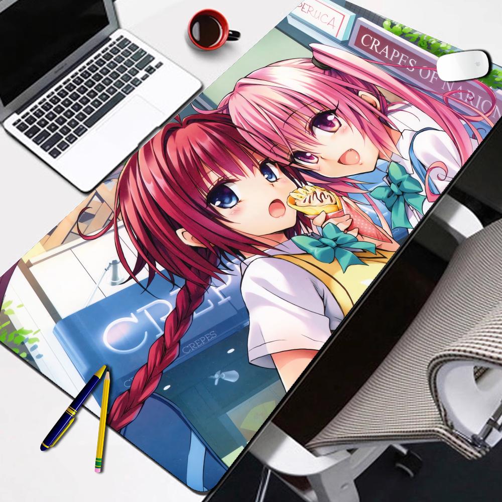 Резиновая подставка под мышь To LoveRu HD Печать Клавиатура Настольные коврики Kawai Милая девушка Нескользящий коврик для стола XXLxсм Студенческий коврик для письма
