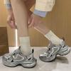Толстоподошвенные увеличивающие рост кроссовки для папы женские летние новые серые дышащие легкие спортивные и повседневные туфли на шнуровке тренд