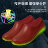 Water Shoes Women's Non-slip Korean Version of Fashion Rain Boots Luminous Work Rubber Shoes White Kitchen Waterproof Light Mouth Low-top Rain Shoes