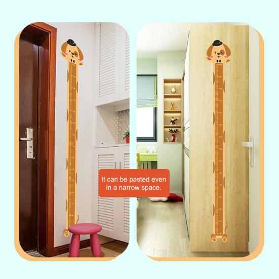 Animal Baby Growth Chart Decal Self-Adhesive Children Bedroom Play Room Nursery Boys Girls Height Measurement Ruler Wall Sticker