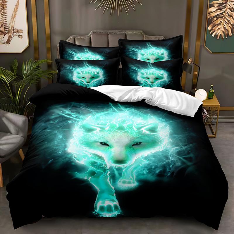 3D Wolf Bedding Set Animal Down Duvet Cover AU180 * 210 Full Size Luxury Quilt Cover Men's Bedding Cover
