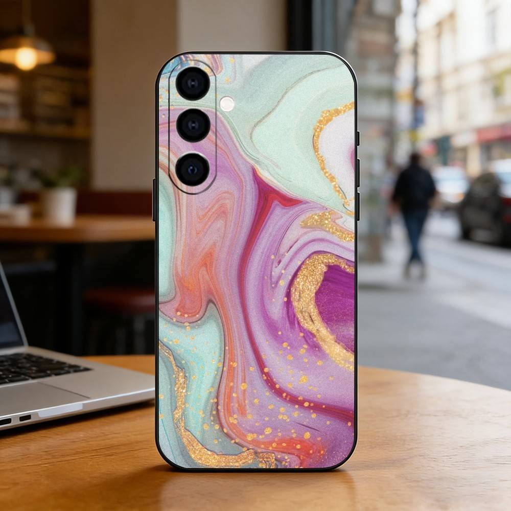 Чехол для телефона с мраморным узором для Samsung Galaxy A73, A72, A71, A70, A53, A52, A51, Мягкий силиконовый черный чехол