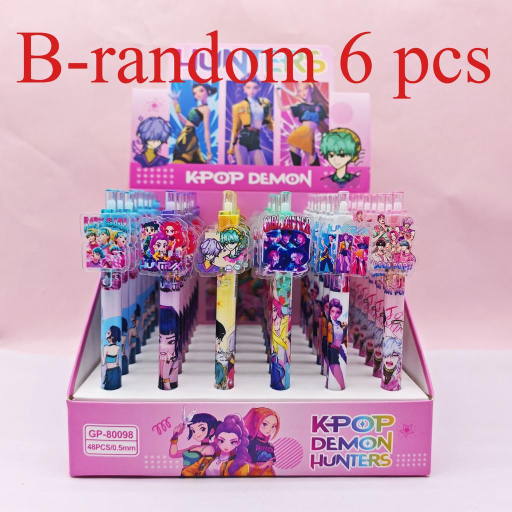 New Hot K-pop Demon Hunter Cartoon Black 0.5mm Acrylic Patch Pen High Beauty Press Pen Student Stationery Supplies
