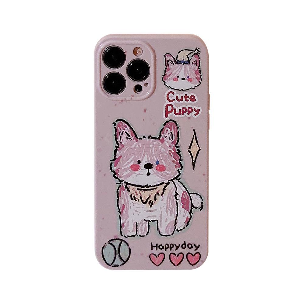 Чехол для мобильного телефона Doodle Dog Apple 14 забавный Iphone13 мультяшный 11 противоударный 1215 подходит для 16Pro