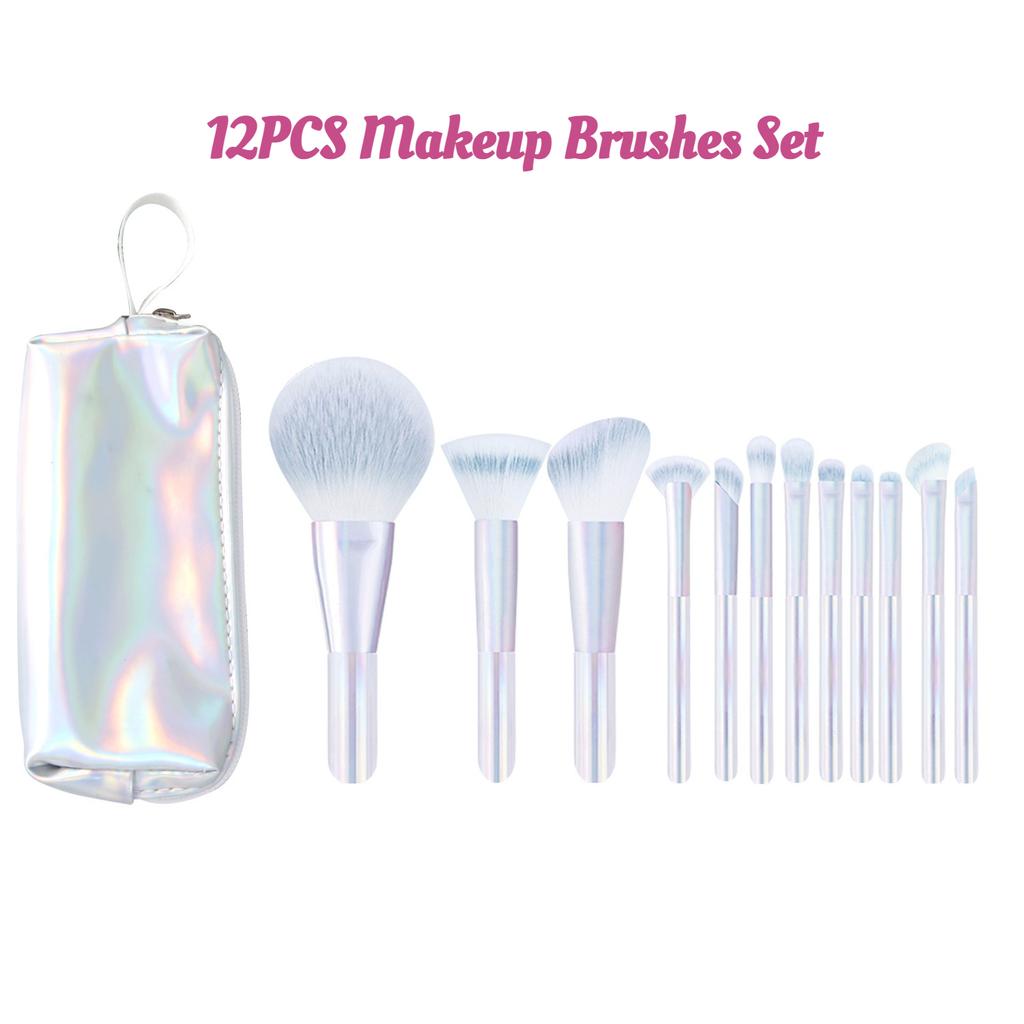 Профессиональный набор кистей для макияжа из 12 предметов, набор кистей премиум-класса из синтетического веганского материала для растушевки пудры, тонального крема, консилера, румян и теней для век, не тестируется на животных