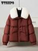 Fashion Big Fur Collar Down Cotton Jacket Women's Winter Coat Short Cotton Jacket