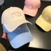 Fashion Cute Cat Embroidery Baseball Cap Women In Soft Yellow Size Adjustable