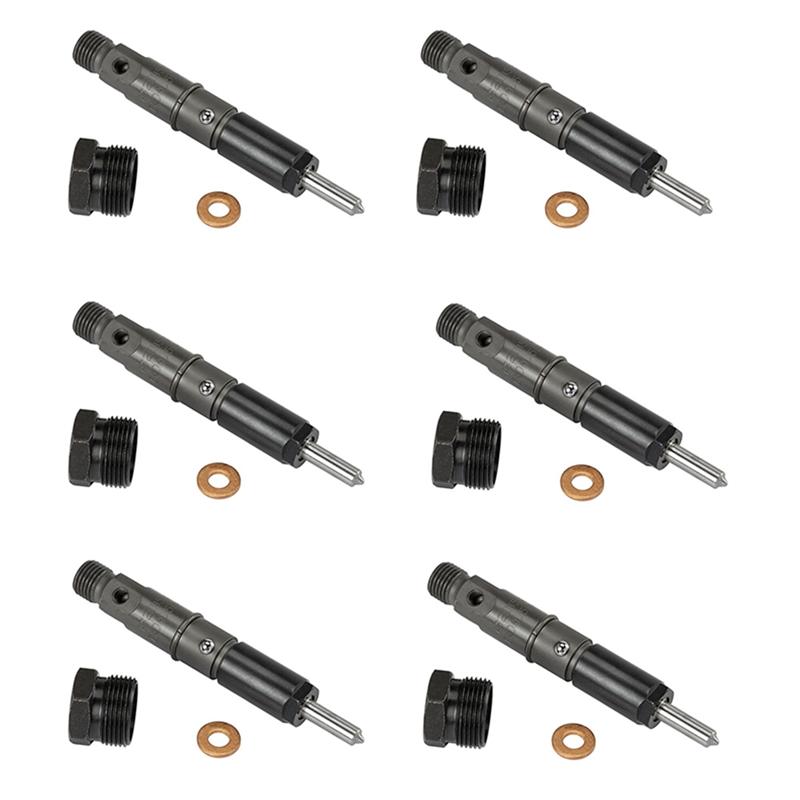A03E-6Pcs Fuel Injector Set W/Ring Kit 3283562 For Cumm 5.9L KDAL59P6 Nozzle Holder P7100 1994-1998