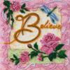 Mini Kit for Embroidery with Beads On Natural Artistic Canvas Abris Art Believe Love Dream