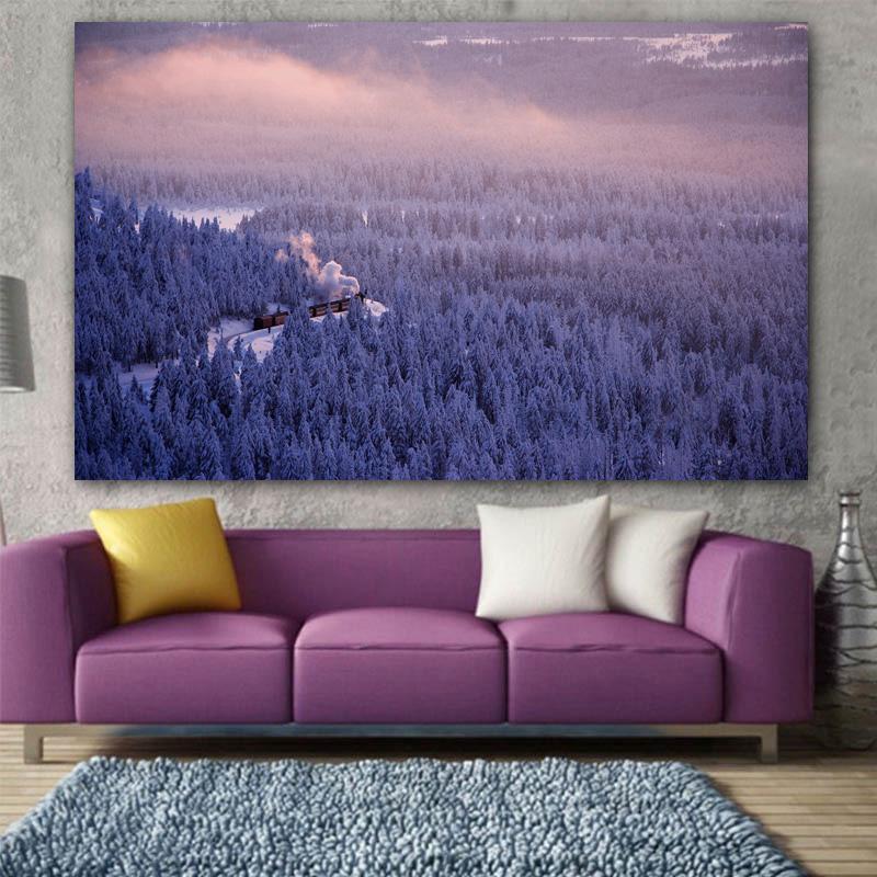 НАДЕЖНЫЕ художественные постеры и принты, снежно-зимние деревья, канкас, постер с рисунком Quadro, домашний декор, настенные художественные фотографии для гостиной