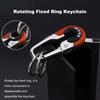 Car Keychain Zinc Alloy Stainless Steel Keyring Rotating Fixed Ring System Car Interior Key Holder Anti-Corrosion Key Organizer