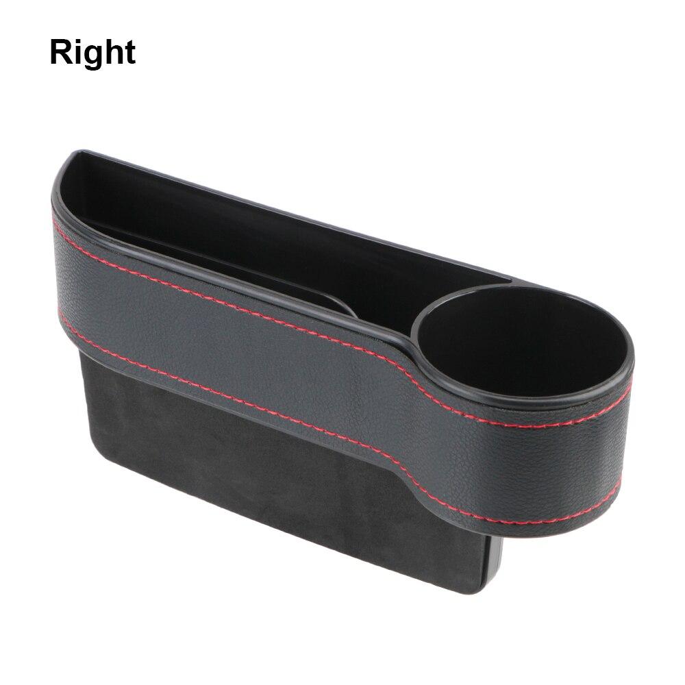 Leather Car Seat Gap Storage Box With Charging Hole Automobile Slit Box Phone Bottle Keys Holder