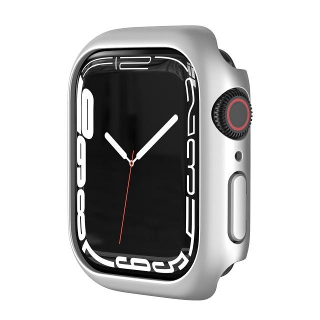 Стеклянный чехол для корпуса Apple Watch 45 мм, 41 мм, 44 мм, 40 мм, 42 мм, 38 мм, аксессуары для iWatch, защитная пленка для экрана, аксессуары для Apple Watch серии 3, 4, 5, 6 SE 7