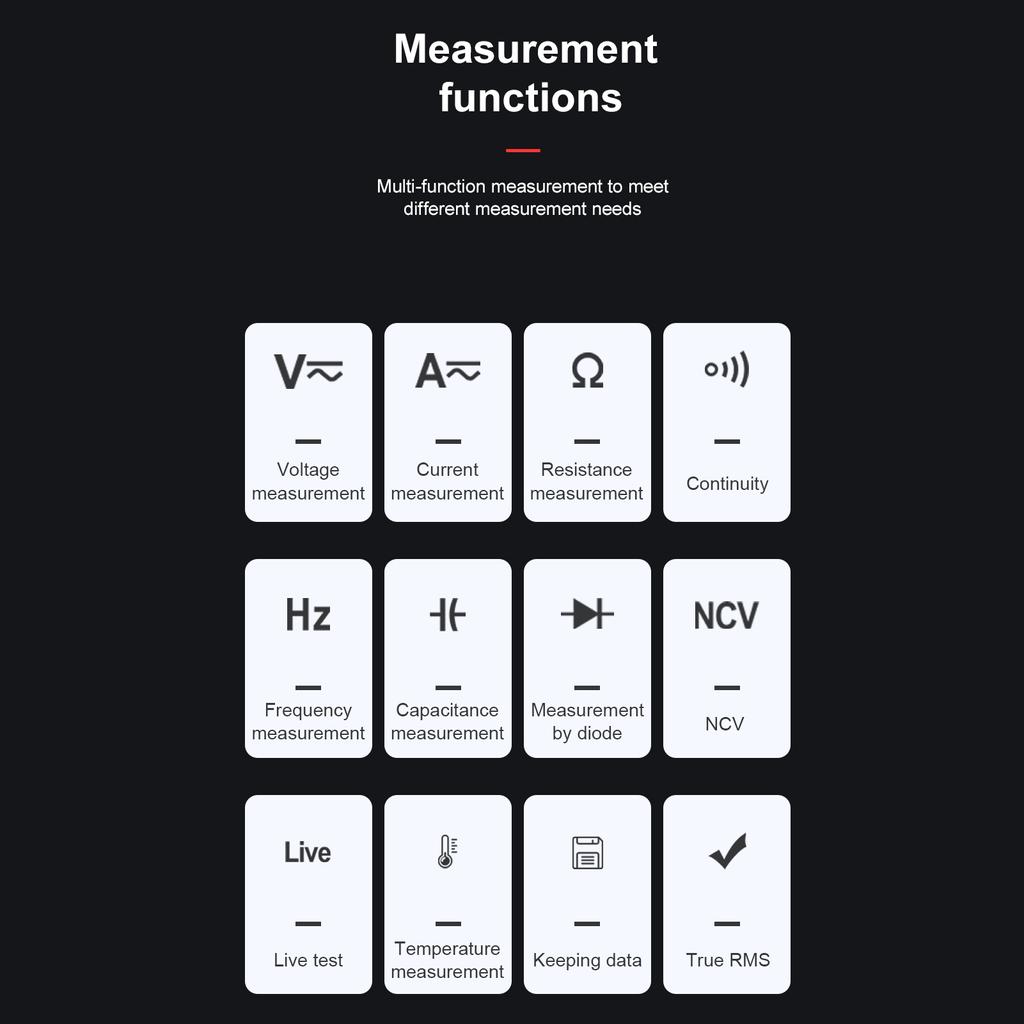 HABOTEST HT118E Цифровой мультиметр Мультиметр с автоматическим диапазоном, 20 000 отсчетов, истинное среднеквадратичное значение, измерение переменного/постоянного тока