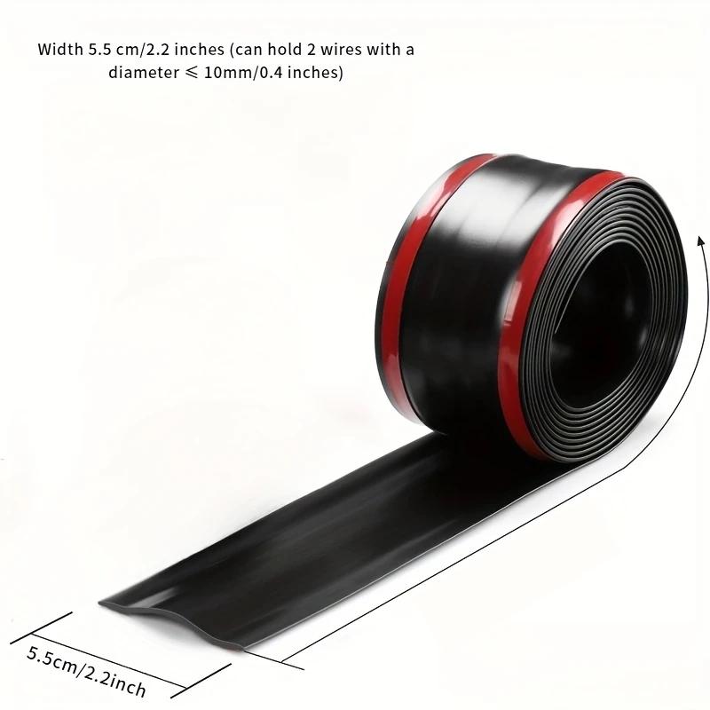 1/3M Floor Cable Protector Self-Adhesive PVC Flexible Cable Protection Strip Prevent Trip Floor Covering Decoration Cable Duct